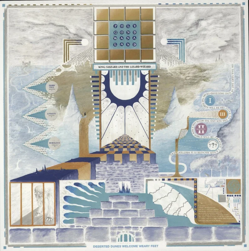 King Gizzard And The Lizard Wizard Polygondwanaland - Gold/Translucent Blue Vinyl US Vinyl LP