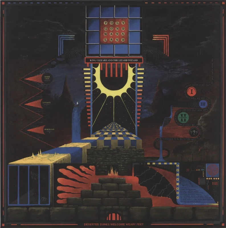 King Gizzard And The Lizard Wizard Polygondwanaland - Opalescent Clear / White Smoke Marble Vinyl UK Vinyl LP