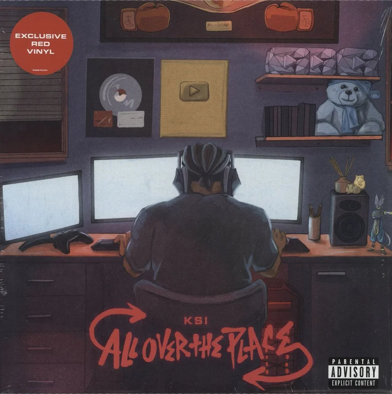 KSI All Over The Place - Red Vinyl - Autographed Print UK Vinyl LP