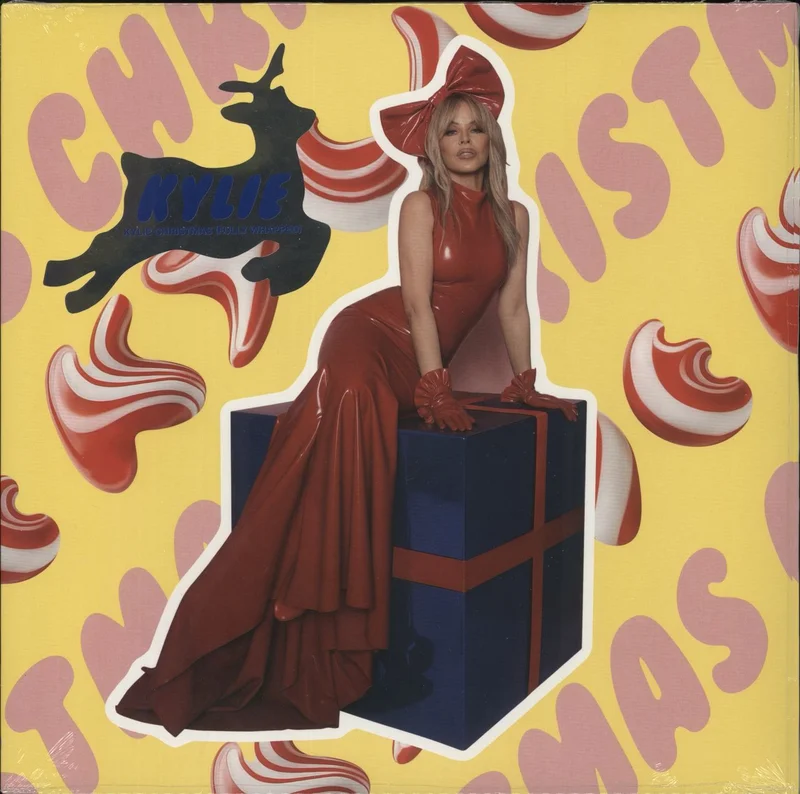 Kylie Minogue Kylie Christmas [Fully Wrapped] - Candy Cane Vinyl + Signed Print - Sealed UK Vinyl LP