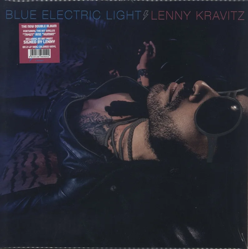 Lenny Kravitz Blue Electric Light - Magenta & Blue Vinyl + Autographed Print UK 2-LP vinyl set