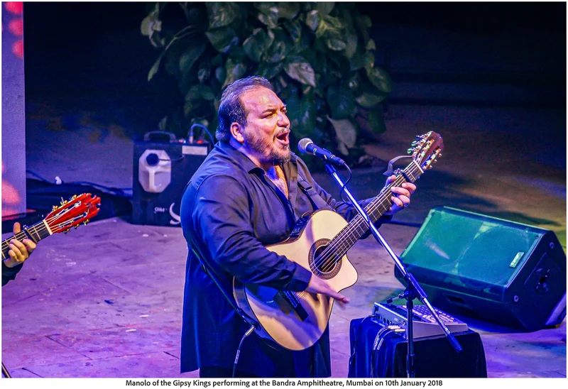 Manolo of the Gipsy Kings performing at the Bandra Amphitheatre, Mumbai on 10th January 2018