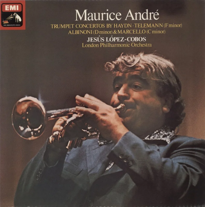 Maurice Andr Trumpet Concertos By Haydn, Telemann (F Minor), Albinoni (D Minor) And Marcello (C Minor) UK Vinyl LP
