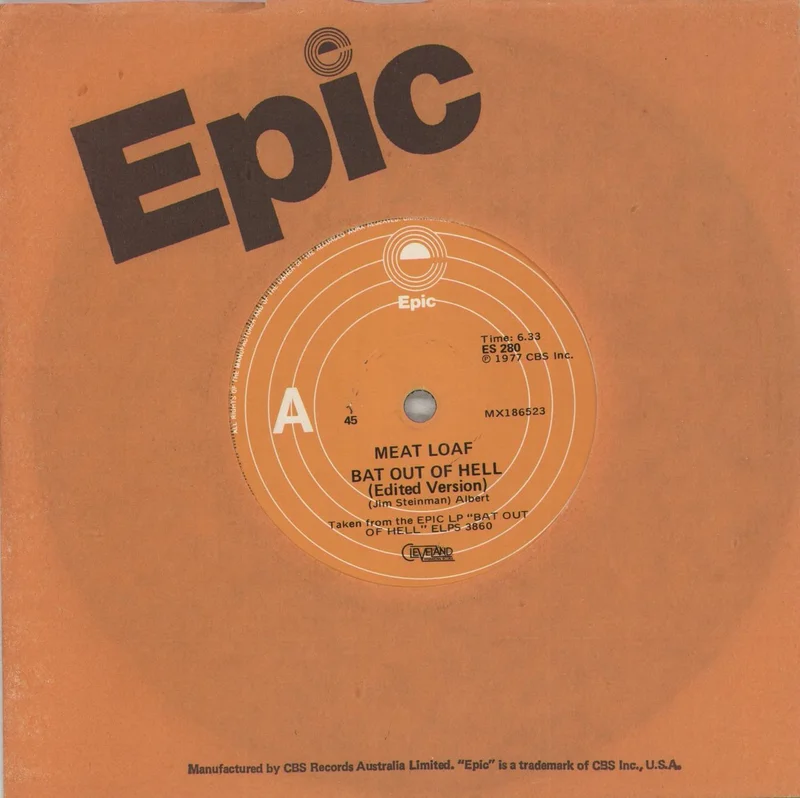 Meat Loaf Bat Out Of Hell Australian 7" vinyl