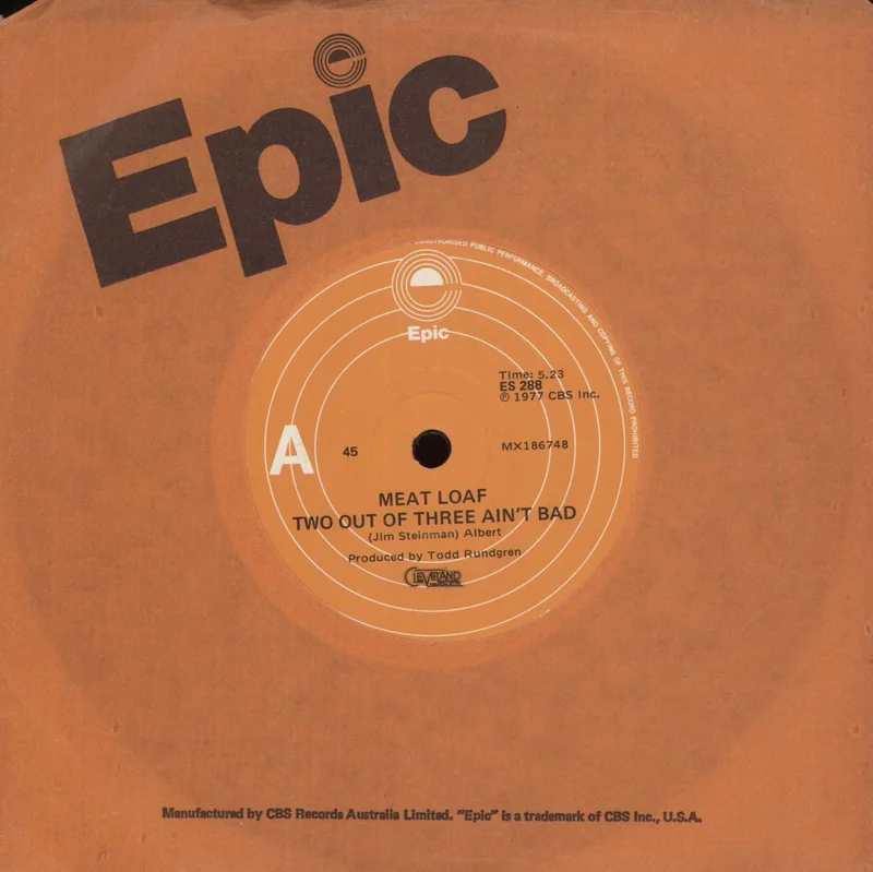 Meat Loaf Two Out Of Three Ain't Bad Australian 7" vinyl