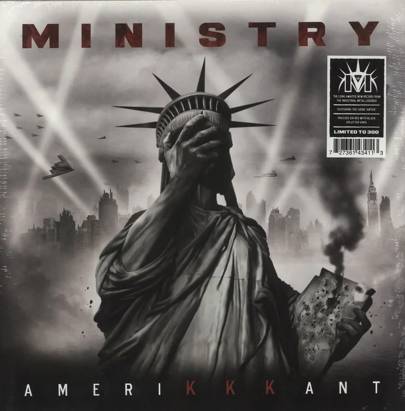 Ministry Amerikkkant - Red With Black Splatter Vinyl - Sealed US Vinyl LP