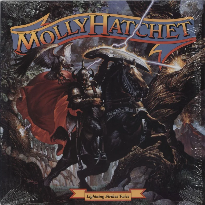 Molly Hatchet Lightning Strikes Twice - Open Shrink US Vinyl LP