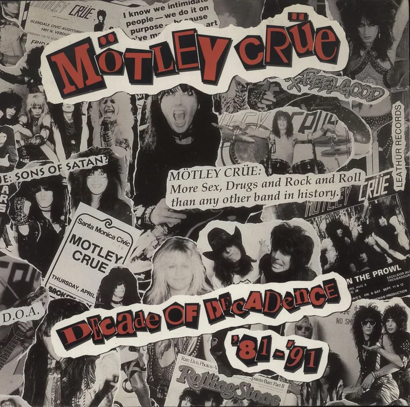 Motley Crue Decade Of Decadence '81-'91 - Complete - VG German 2-LP vinyl set