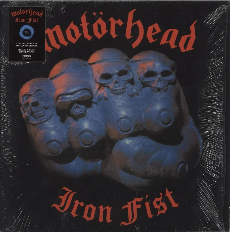 Motorhead Iron Fist - Black & Blue Swirl Vinyl - Opened shrink UK Vinyl LP