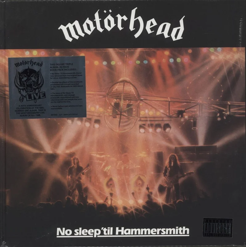 Motorhead No Sleep 'Til Hammersmith - Hardback Book - Sealed UK 3-LP vinyl set