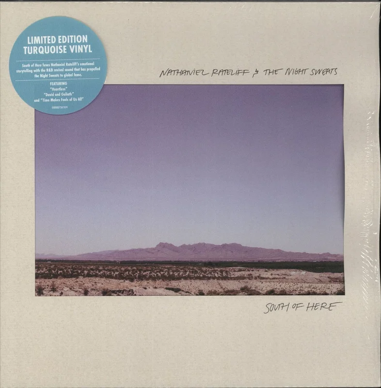 Nathaniel Rateliff & The Night Sweats South of Here - Turquoise Vinyl - Autographed Print US Vinyl LP