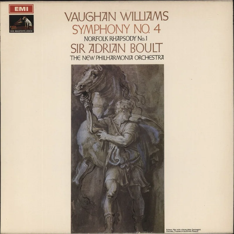 New Philharmonia Orchestra Vaughan Williams: Symphony No. 4/ Norfolk Rhapsody No. 1 - 'Stamp Label' UK Vinyl LP