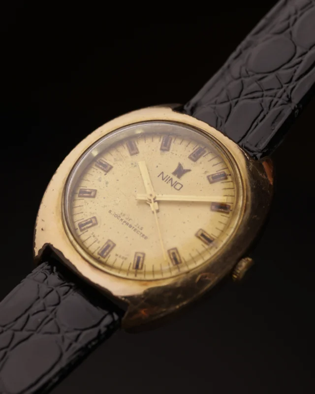 Nino Shockprotected Vintage Watch | 17 Jewels | Swiss Made | Gold-Tone Case | 1970s