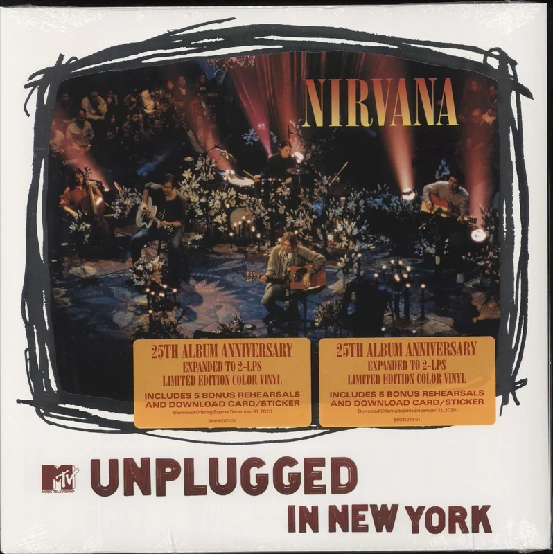 Nirvana (US) Unplugged In New York - Marbled Colour Vinyl - Sealed US 2-LP vinyl set