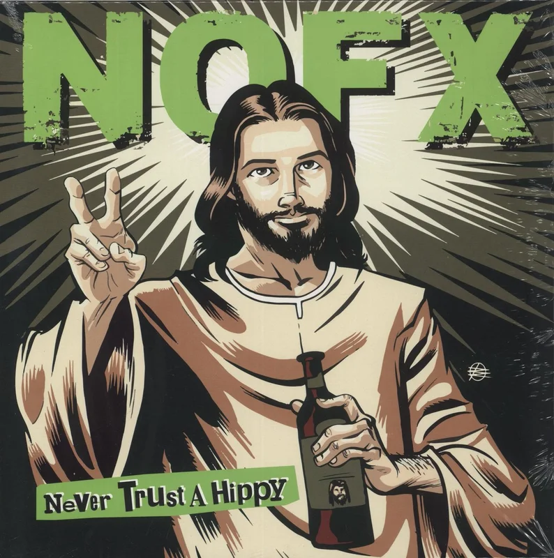 NoFX Never Trust A Hippy - Green Lime / Blue Half And Half Vinyl - Shrink US 10" vinyl