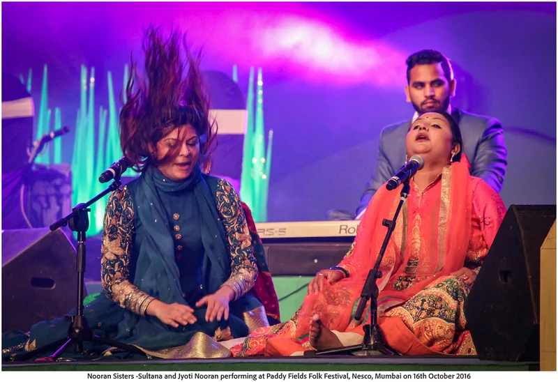 Nooran Sisters -Sultana and Jyoti Nooran performing at Paddy Fields Folk Festival, Nesco, Mumbai on 16th October 2016