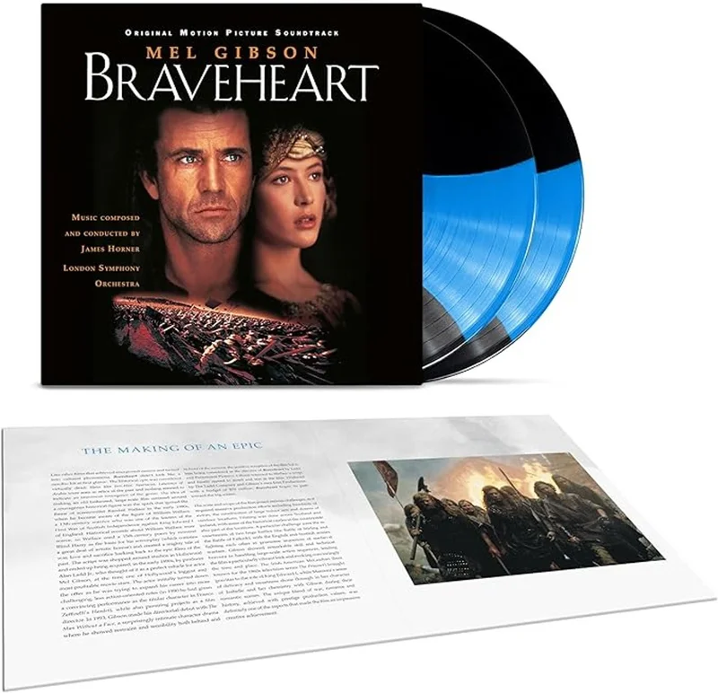 Original Soundtrack Braveheart - 30th Anniversary Edition - Black with Blue Streak Vinyl - Sealed UK 2-LP vinyl set
