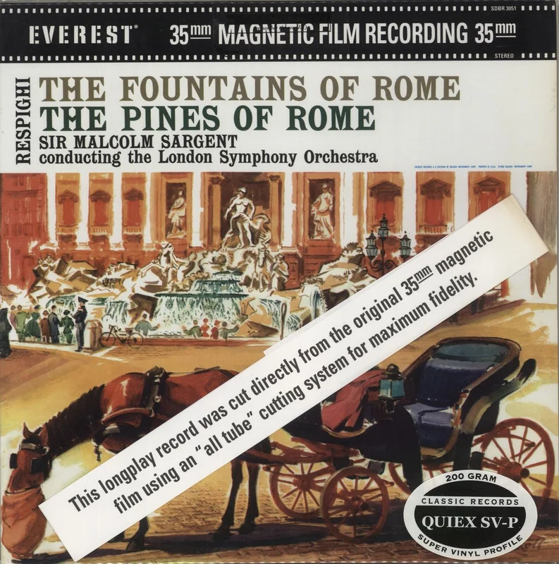 Ottorino Respighi The Fountains Of Rome / The Pines Of Rome - 200gm Vinyl US Vinyl LP