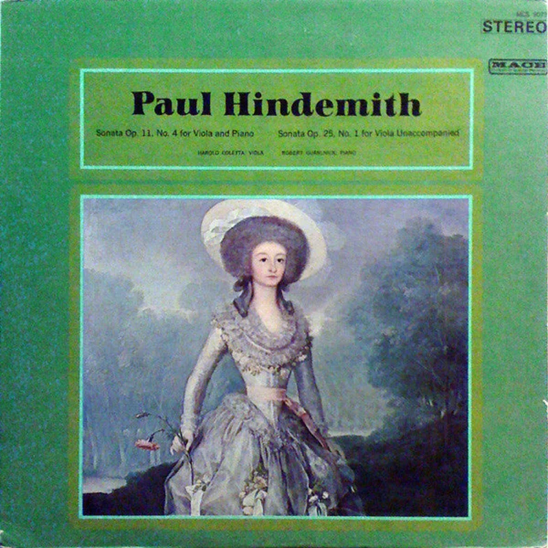 Paul Hindemith, Harold Coletta, Robert Guralnik - Sonata Op. 11, No. 4 For Viola And Piano / Sonata Op. 25, No. 1 For Viola Unaccompanied