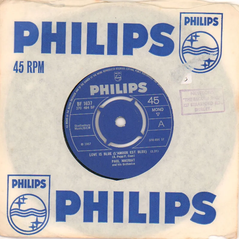 Paul Mauriat Love Is Blue (L'Amour Est Bleu) UK 7" vinyl