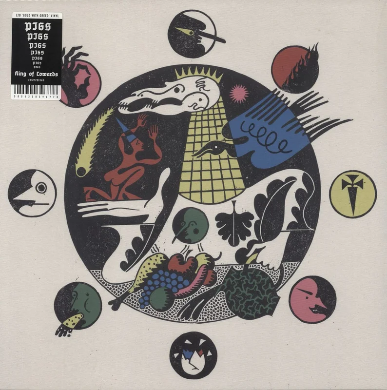 Pigs Pigs Pigs Pigs Pigs Pigs Pigs King Of Cowards - Gold with Greed Vinyl + Resealable Bag UK Vinyl LP