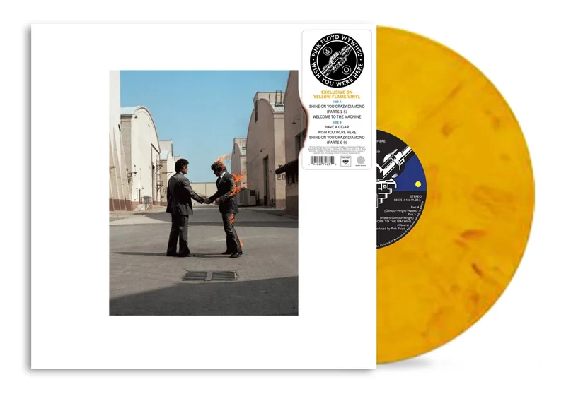 Pink Floyd Wish You Were Here (50th Anniversary) - Yellow Flame Vinyl - Sealed UK Vinyl LP