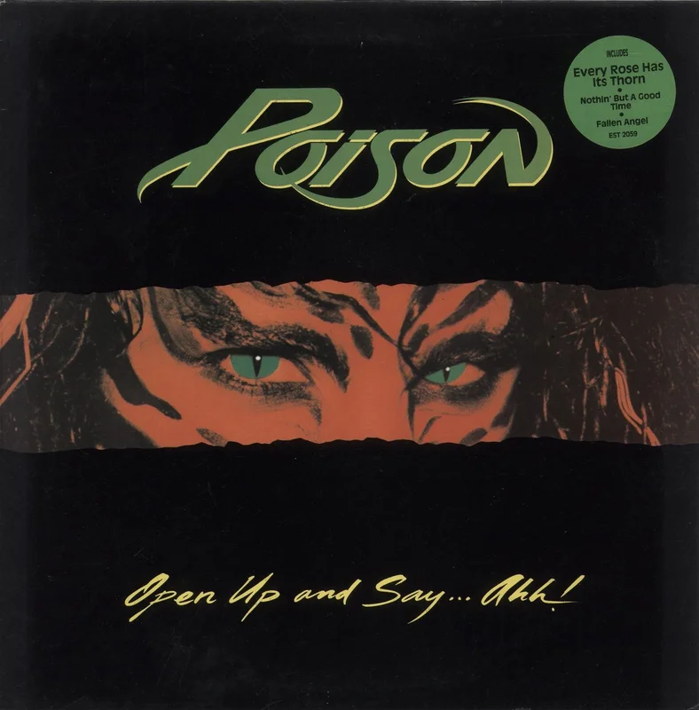 Poison Open Up And Say...Ahh! - 2nd - Song Hype Sticker UK Vinyl LP
