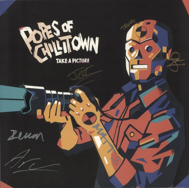 Popes Of Chillitown Take A Picture - Splatter Vinyl - Autographed UK Vinyl LP