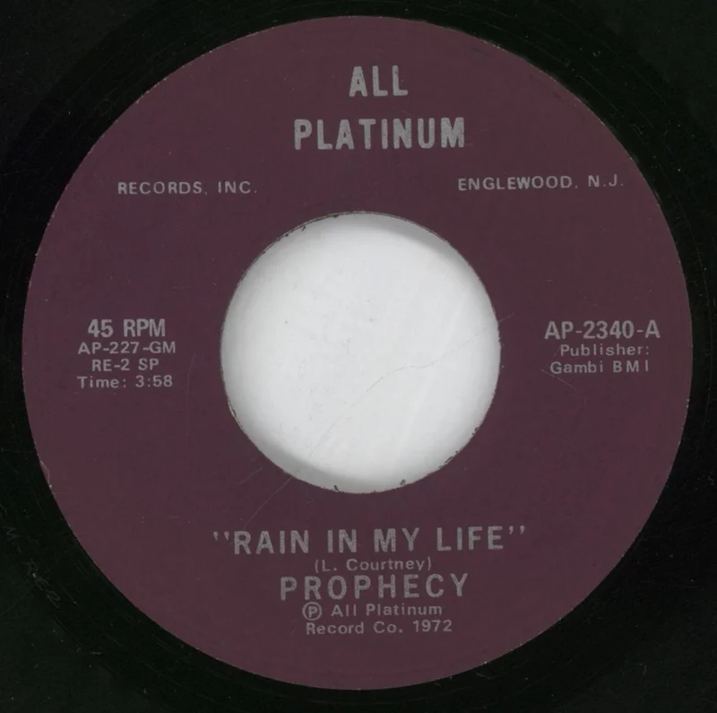 Prophecy Rain In My Life / Let Me Keep On Walking US 7" vinyl