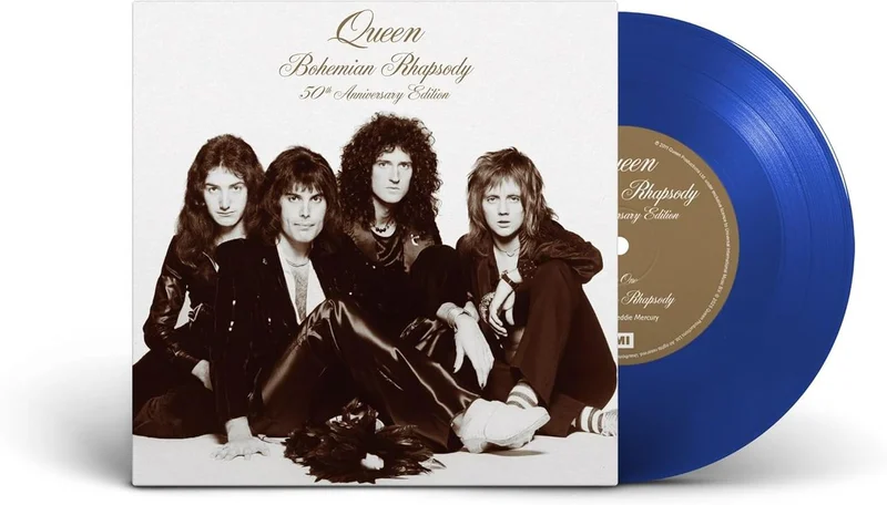 Queen Bohemian Rhapsody - 50th Anniversary Edition - Transparent Blue Vinyl - Sealed UK 7" vinyl