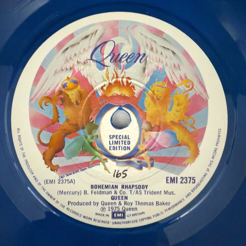 Queen Bohemian Rhapsody - Blue Vinyl #165 UK 7" vinyl