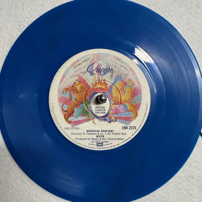 Queen Bohemian Rhapsody - Blue Vinyl - Un-Numbered UK 7" vinyl