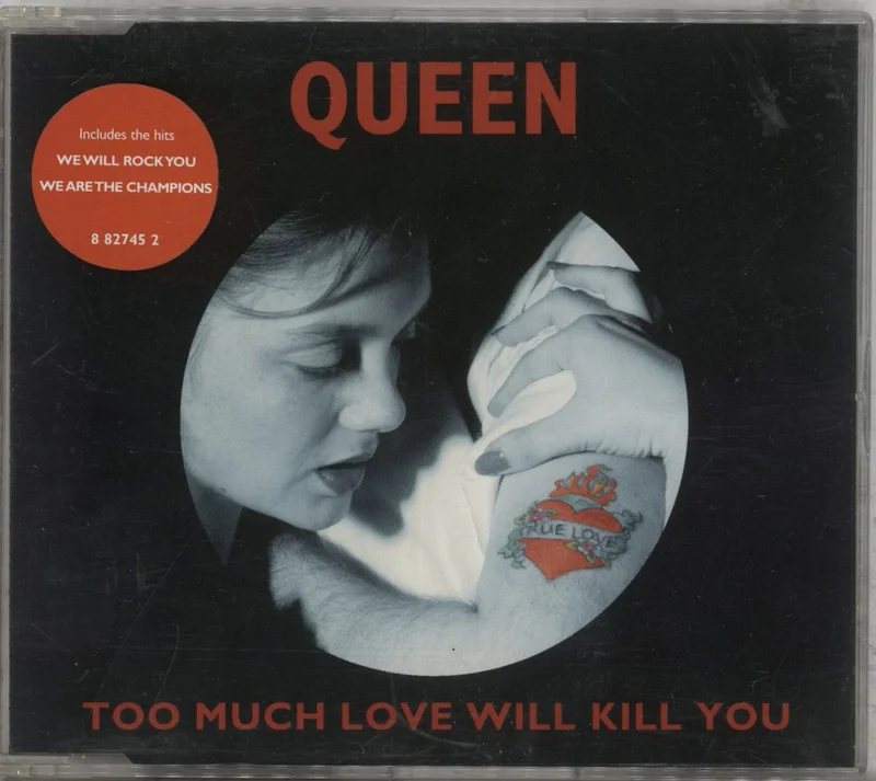 Queen Too Much Love Will Kill You - Hype Sticker UK CD single