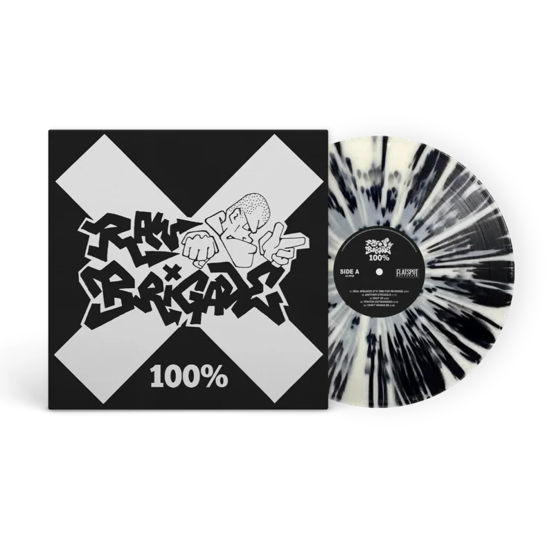 Raw Brigade - 100% (ENGLISH VERSION) Black Splatter w/ Beer Base & Ruby Red Marble Vinyl
