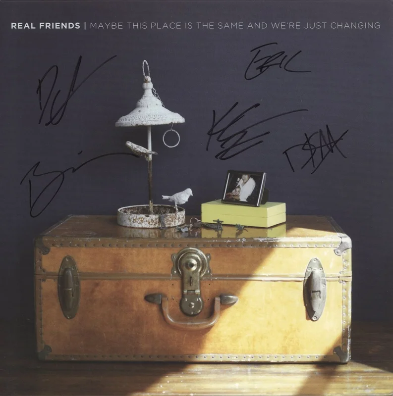 Real Friends Maybe This Place Is The Same and We're Just Changing - Easter Yellow Vinyl - Autographed US Vinyl LP