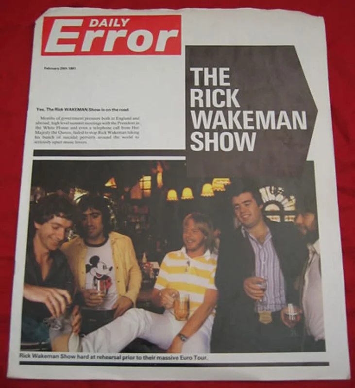 Rick Wakeman Daily Error UK Tour programme