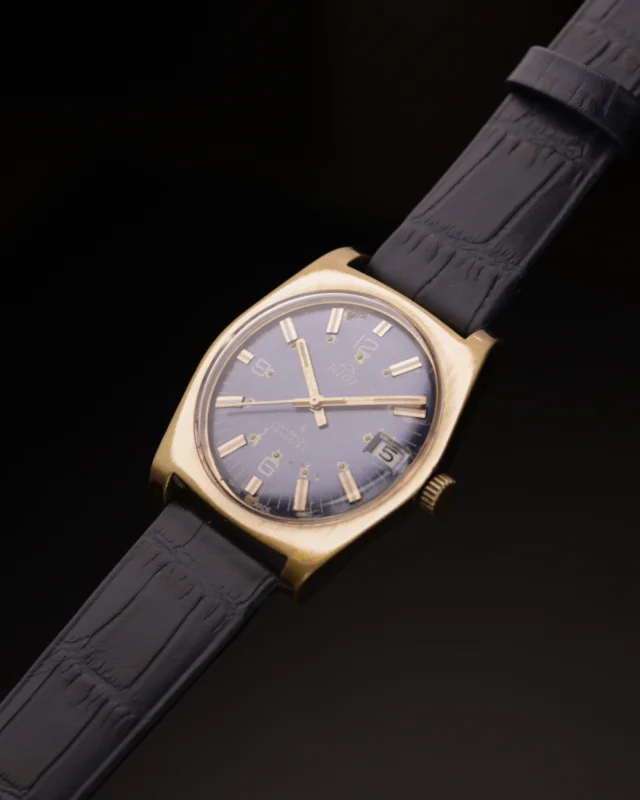 Rigi 2300-EC Vintage Automatic Watch | Swiss Made | 25 Jewels | Incabloc | Blue Dial