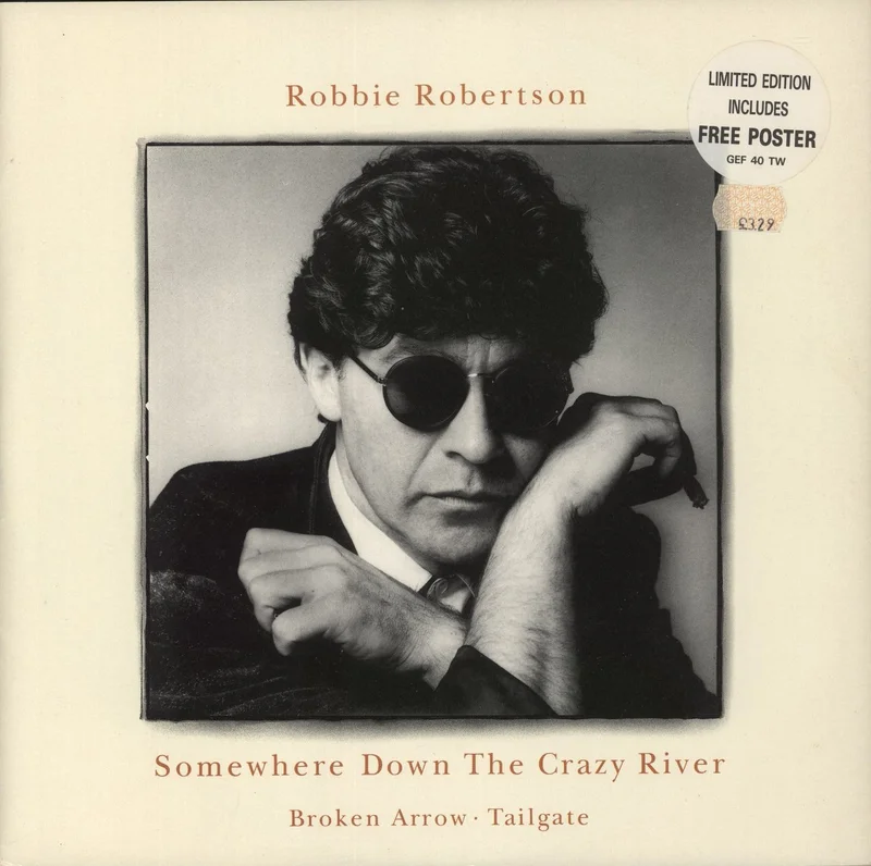 Robbie Robertson Somewhere Down The Crazy River + Poster UK 12" vinyl