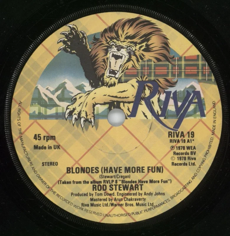 Rod Stewart Blondes (Have More Fun) UK 7" vinyl