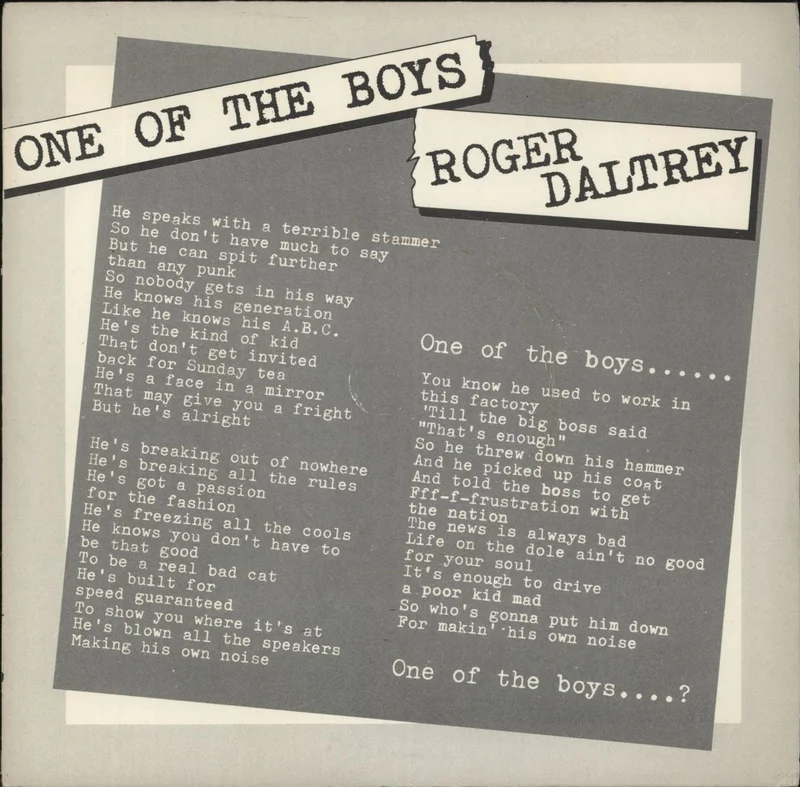 Roger Daltrey One Of The Boys UK 7" vinyl