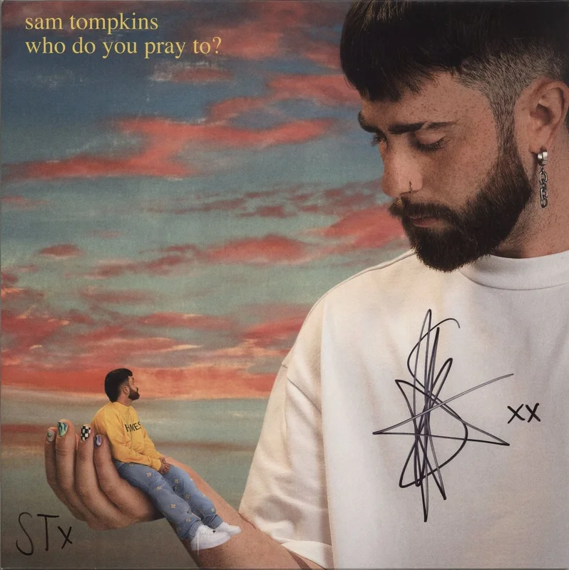 Sam Tompkins Who Do You Pray To? - Yellow Vinyl - Autographed UK 12" vinyl