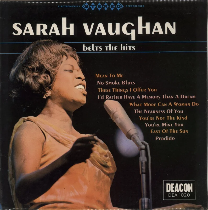 Sarah Vaughan Belts The Hits UK Vinyl LP