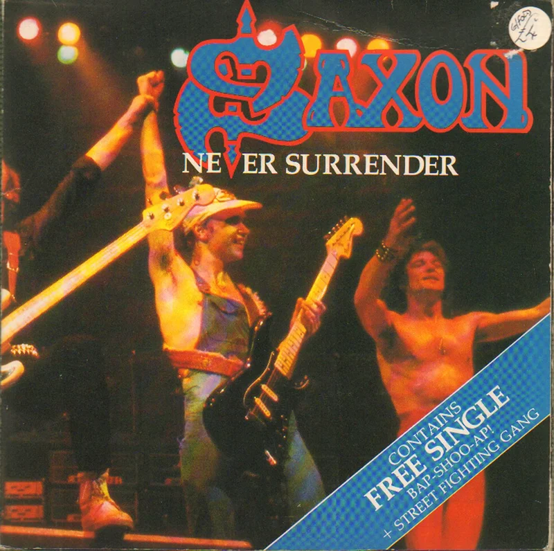 Saxon Never Surrender - double pack UK 7" vinyl