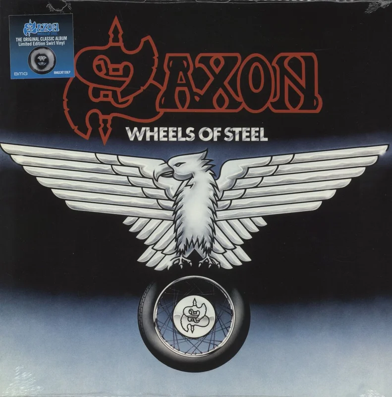 Saxon Wheels Of Steel - Black & White Swirl Vinyl - Sealed UK Vinyl LP