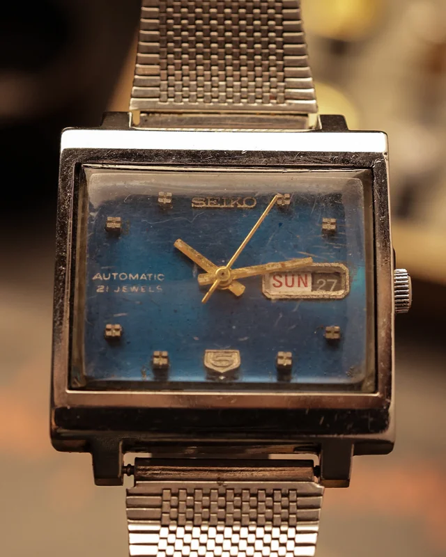 Seiko 5 TV Dial Blue  6119-5000 (rare) (34mm, Automatic)