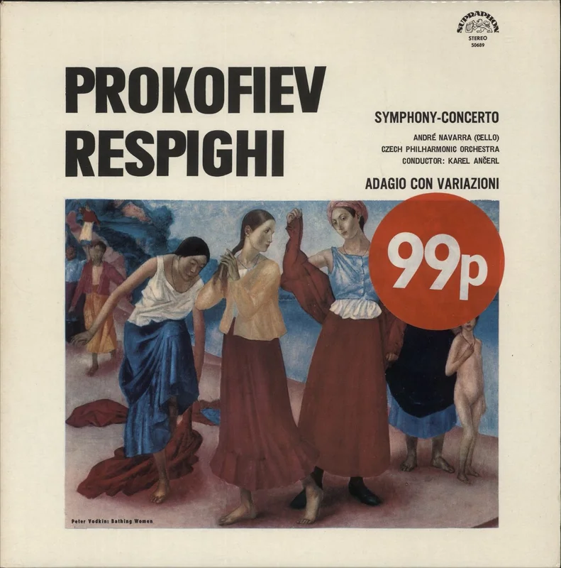 Sergei Prokofiev Prokofiev: Symphony - Concerto / Respighi: Adagio Con Variazioni Czech Vinyl LP