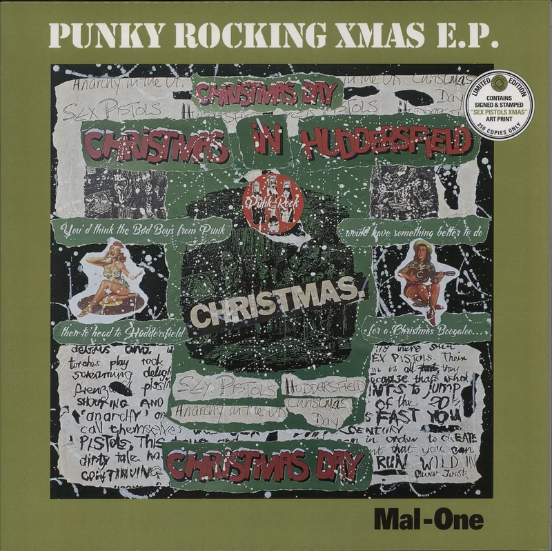Sex Pistols Punky Rocking Xmas EP - Half & Half coloured vinyl UK 12" vinyl