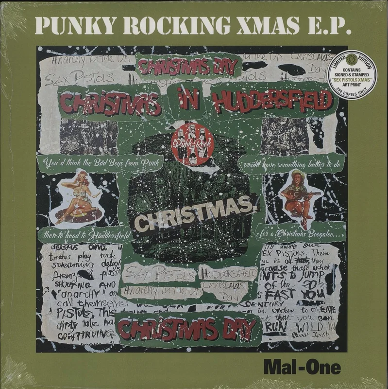 Sex Pistols Punky Rocking Xmas EP - SEX PISTOLS sleeve & art print UK 12" vinyl