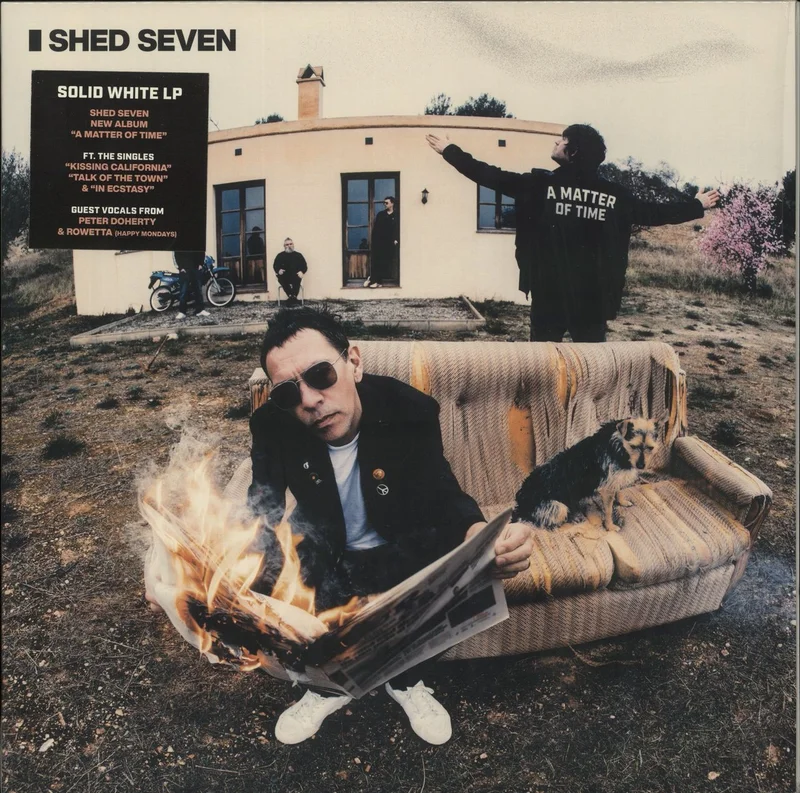 Shed Seven A Matter Of Time - White Vinyl + Autographed Print UK Vinyl LP
