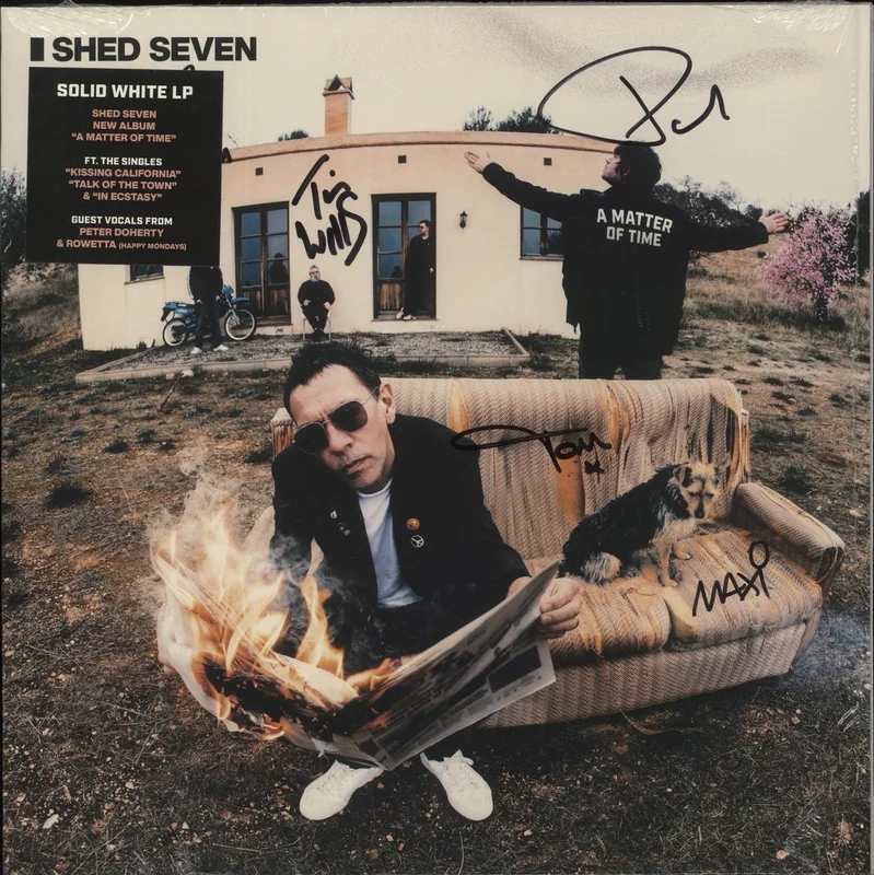 Shed Seven A Matter Of Time - White Vinyl + Autographed Sleeve UK Vinyl LP